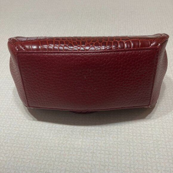 Final Price NWOT Brighton Cranberry Red Leather Satchel/Clutch Mini bag - Picture 3 of 9
